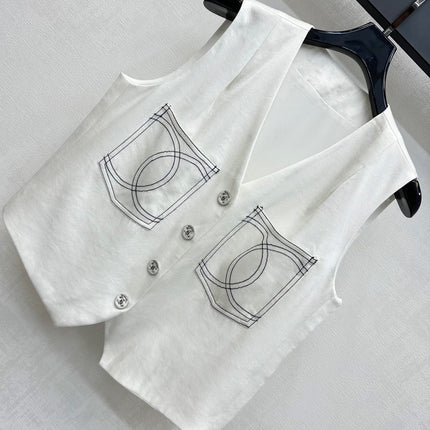 CHANEL SLEEVELESS BUTTONED BLAZER 274758