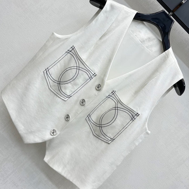 CHANEL SLEEVELESS BUTTONED BLAZER 274758