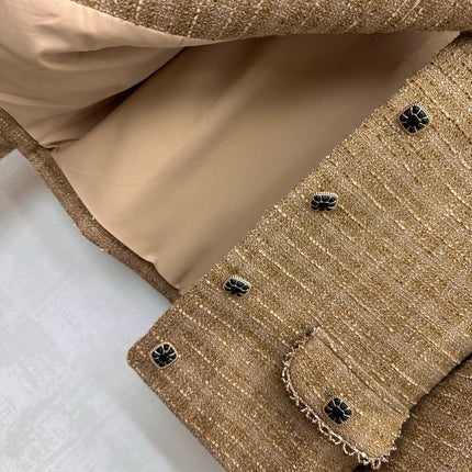 CHANEL 25S BEADED TWEED DRESS SET 307