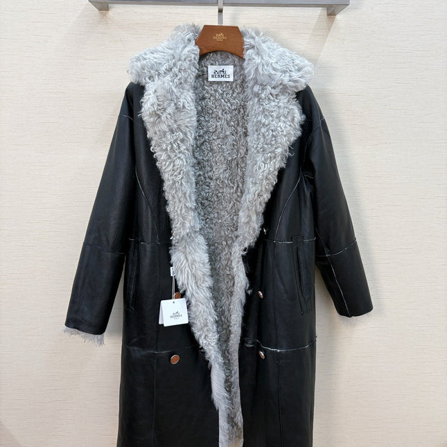HERMES 25S LONG FUR COAT 233