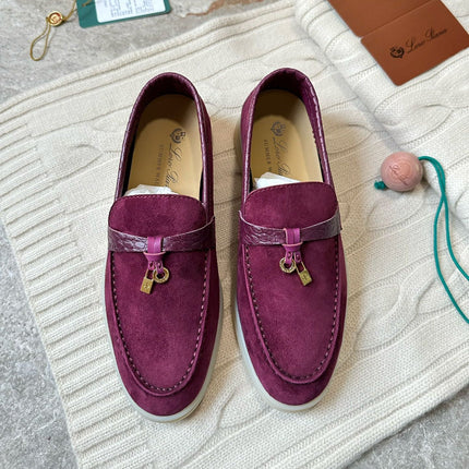 LP LOAFERS 25S IN BURGUNDY SUEDE MIX LAMBSKIN