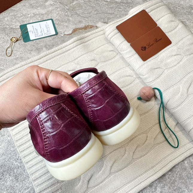 LP LOAFERS 25S IN BURGUNDY SUEDE MIX LAMBSKIN
