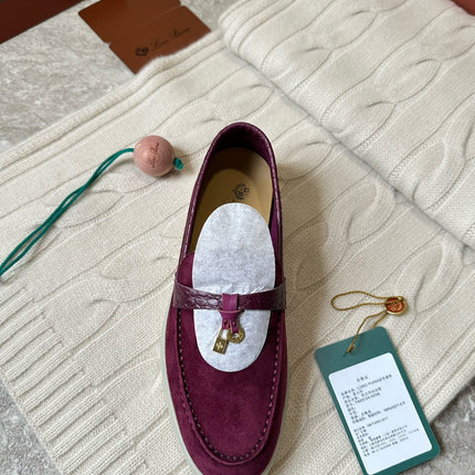 LP LOAFERS 25S IN BURGUNDY SUEDE MIX LAMBSKIN