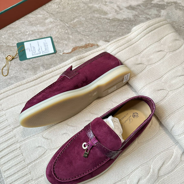LP LOAFERS 25S IN BURGUNDY SUEDE MIX LAMBSKIN