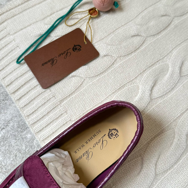LP LOAFERS 25S IN BURGUNDY SUEDE MIX LAMBSKIN