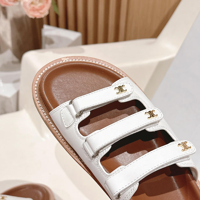 TRIOMPHE SANDALS IN WHITE CALFSKIN