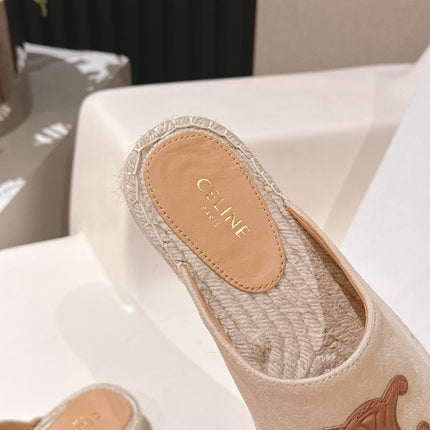 CELINE 25S LES ESPADRILLES MULE IN BEIGE SUEDE