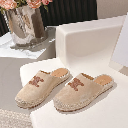 CELINE 25S LES ESPADRILLES MULE IN BEIGE SUEDE