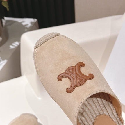 CELINE 25S LES ESPADRILLES MULE IN BEIGE SUEDE