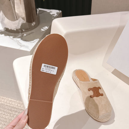 CELINE 25S LES ESPADRILLES MULE IN BEIGE SUEDE