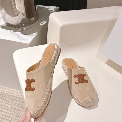 CELINE 25S LES ESPADRILLES MULE IN BEIGE SUEDE