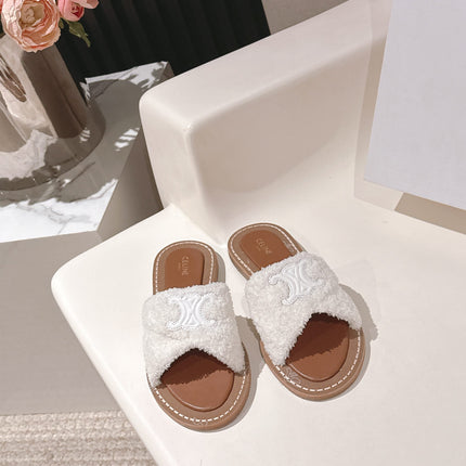 CELINE 25S LYMPIA TWISTED SANDAL IN WHITE SPONGE FABRIC