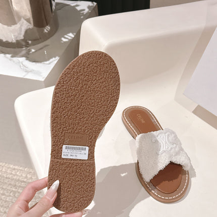 CELINE 25S LYMPIA TWISTED SANDAL IN WHITE SPONGE FABRIC