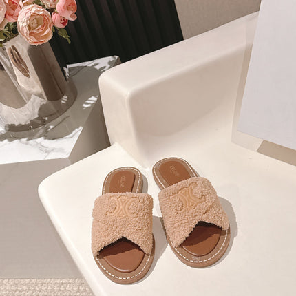 CELINE 25S LYMPIA TWISTED SANDAL IN BEIGE SPONGE FABRIC