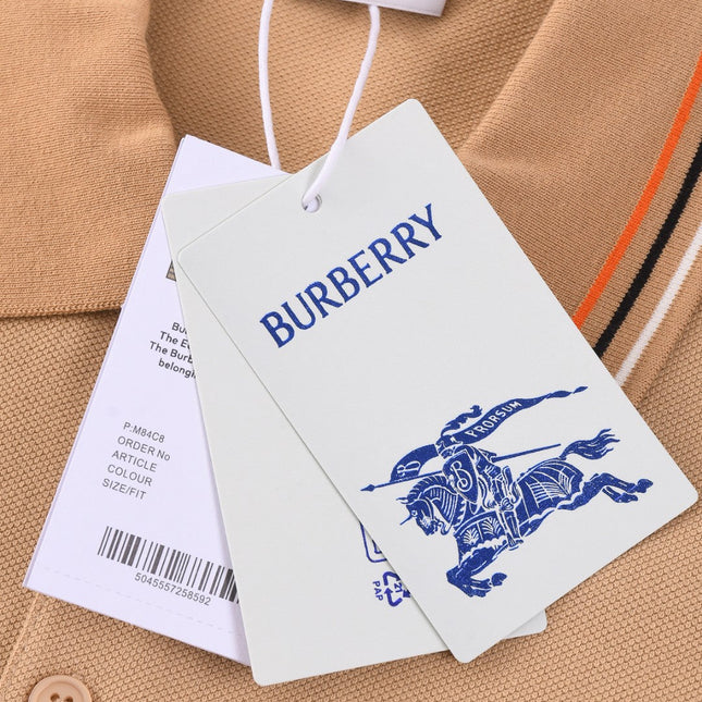 Burberry 25 Polo T- Shirt Caramel Cotton 232684