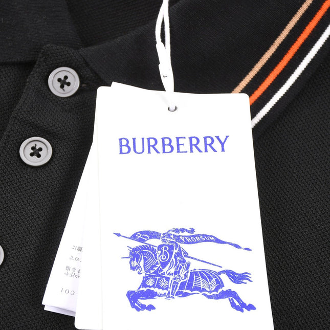 Burberry 25 Polo T- Shirt Black Cotton 232686