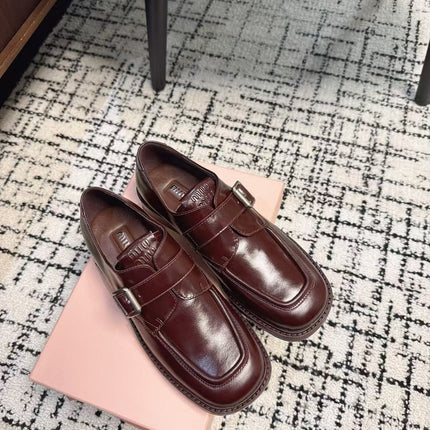 SQUARE TOE OXFORD IN SANGRIA RED SHINY CALFSKIN