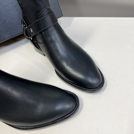 SL HARNESS BOOTS BLACK CALFSKIN