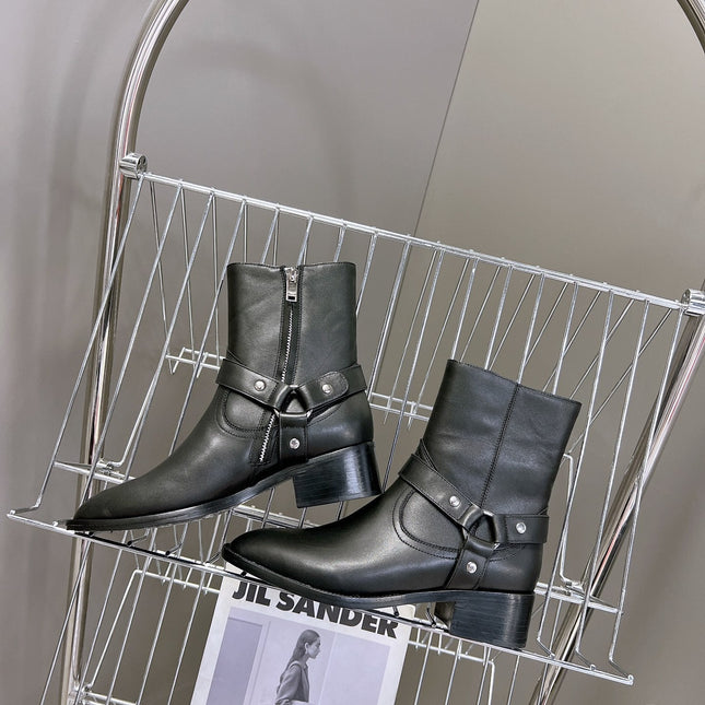 SL HARNESS BOOTS BLACK CALFSKIN