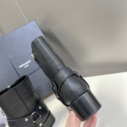 SL HARNESS BOOTS BLACK CALFSKIN