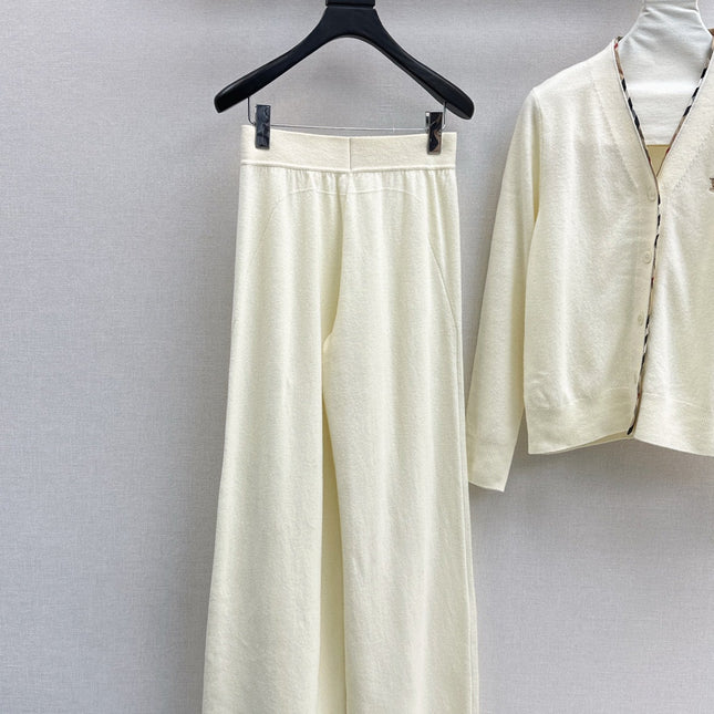 BURBERRY 25S CARDIGAN AND STRAIGHT-LEG PANTS SET 096