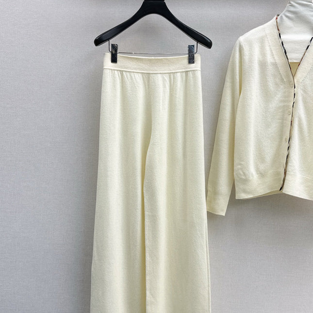 BURBERRY 25S CARDIGAN AND STRAIGHT-LEG PANTS SET 096