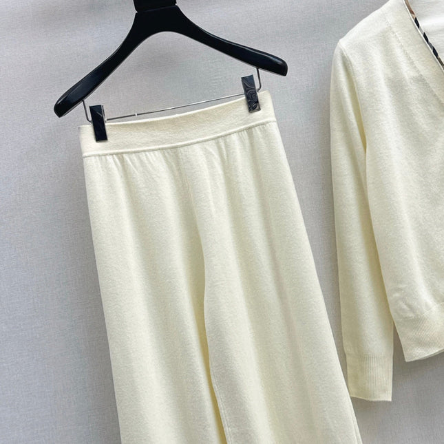 BURBERRY 25S CARDIGAN AND STRAIGHT-LEG PANTS SET 096