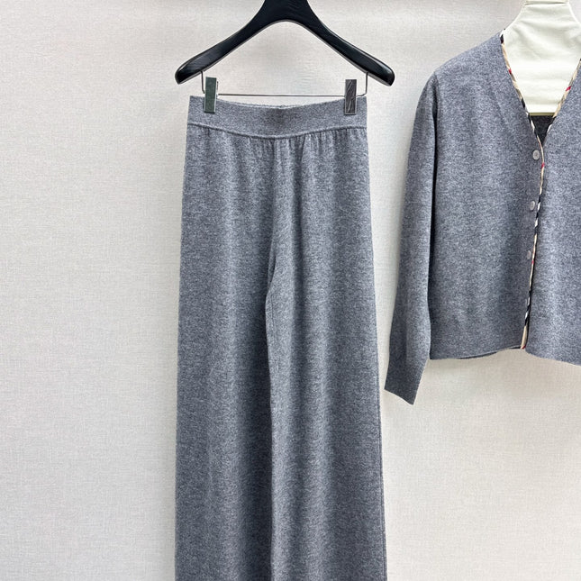 BURBERRY 25S CARDIGAN AND STRAIGHT-LEG PANTS SET 097