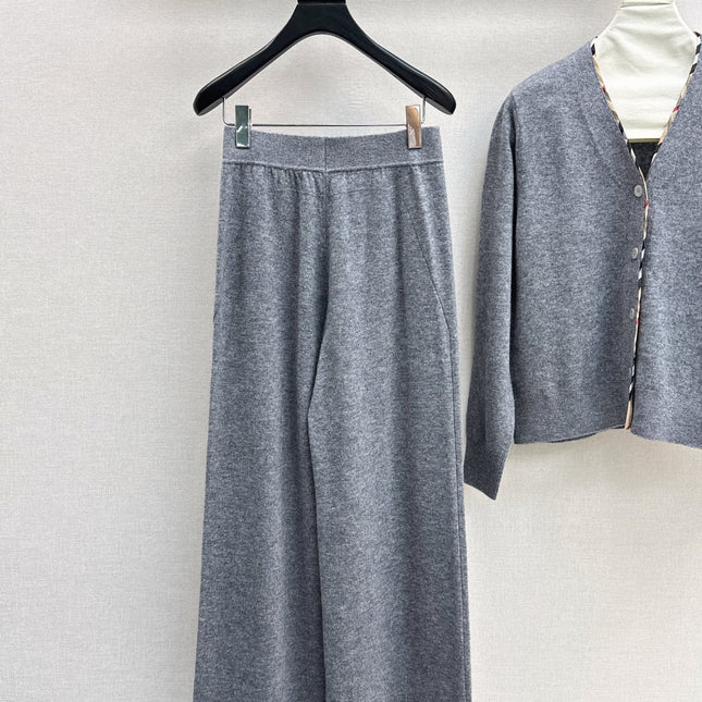 BURBERRY 25S CARDIGAN AND STRAIGHT-LEG PANTS SET 097