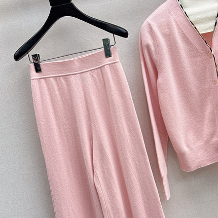 BURBERRY 25S CARDIGAN AND STRAIGHT-LEG PANTS SET 098