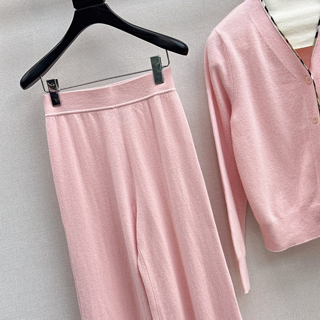 BURBERRY 25S CARDIGAN AND STRAIGHT-LEG PANTS SET 098