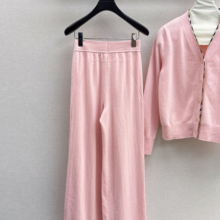 BURBERRY 25S CARDIGAN AND STRAIGHT-LEG PANTS SET 098