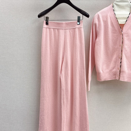 BURBERRY 25S CARDIGAN AND STRAIGHT-LEG PANTS SET 098