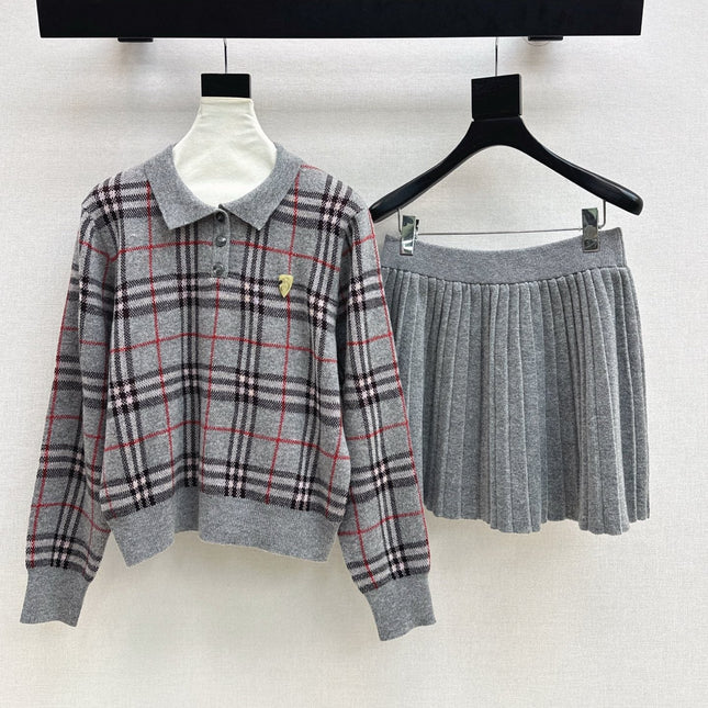 BURBERRY 25S POLO SHIRT AND SKIRT SET 0048