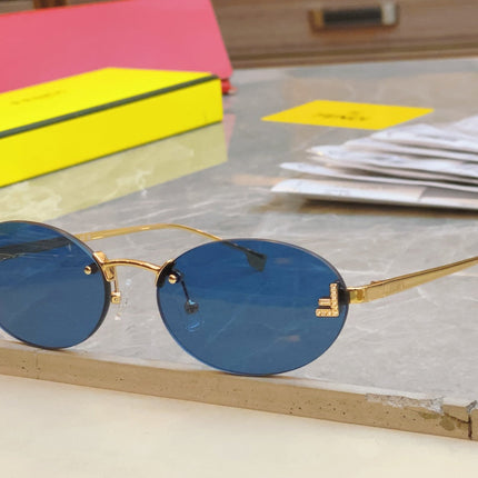 FIRST CRYSTAL OVAL FRAME SUNGLASSES FE4075US IN METAL