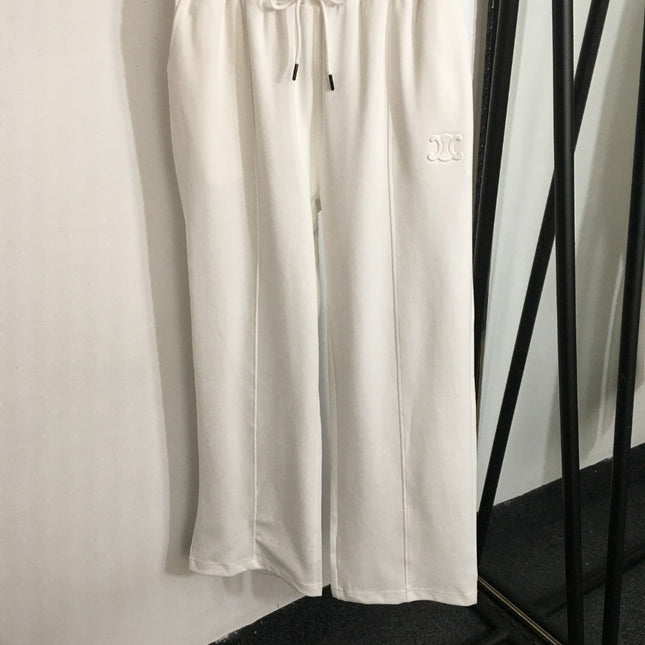 CELINE 25S HOODIE AND WIDE-LEG ELASTIC PANTS SET 0107