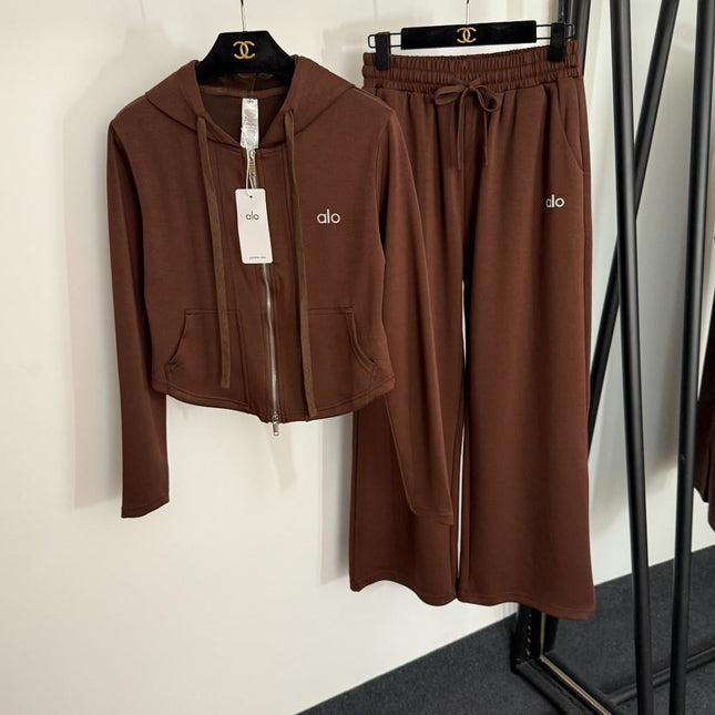 ALO JACKET & STRAIGHT-LEG SWEATPANTS SET STYLE 114