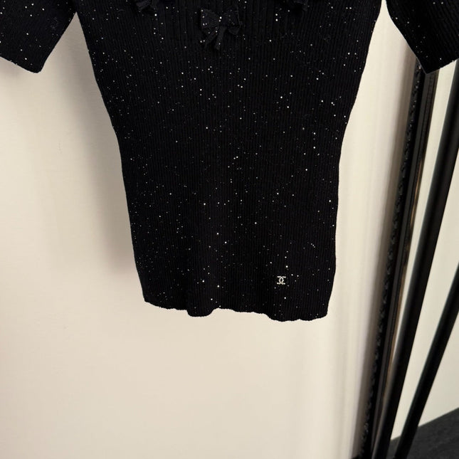 CHANEL 25S SHORT-SLEEVE PULLOVER SWEATER 339