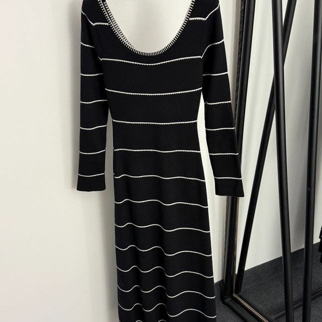 CHANEL 25S STRIPED KNIT SWEATER DRESS 335