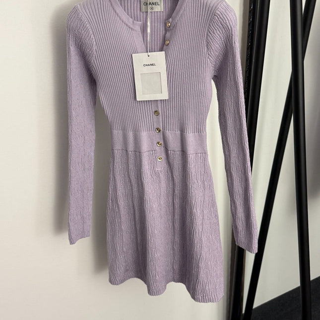CHANEL 25S LONG-SLEEVE KNIT DRESS 334