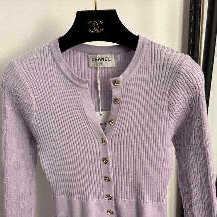 CHANEL 25S LONG-SLEEVE KNIT DRESS 334