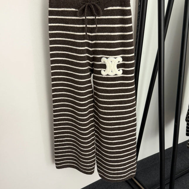 CELINE 25S SWEATER AND WIDE-LEG PANTS SET 0111