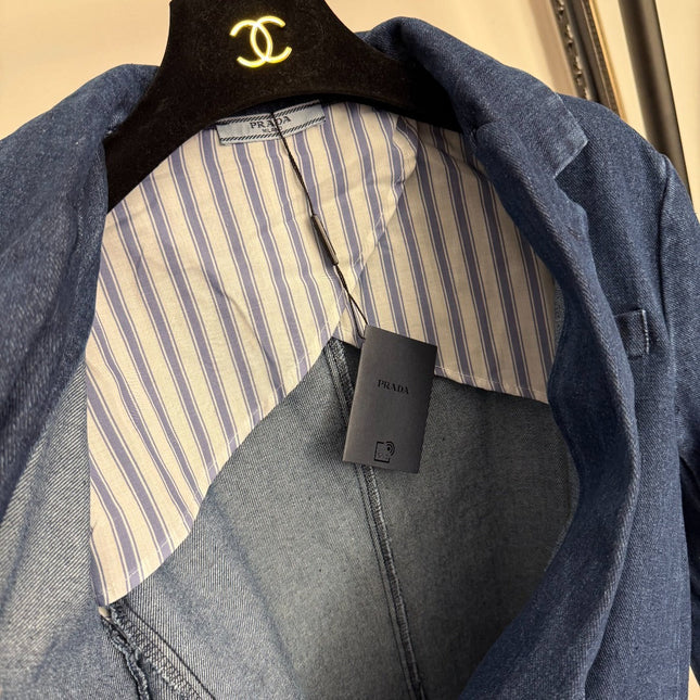 PRADA 25S LONG‑SLEEVE DENIM JACKET 234