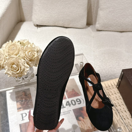 ALAIA 25S BALLET TECKEL IN BLACK SUEDE