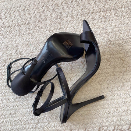 HIGH FLIP FLOPS SANDAL WITH STRAP IN BLACK SILK