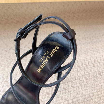 HIGH FLIP FLOPS SANDAL WITH STRAP IN BLACK SILK