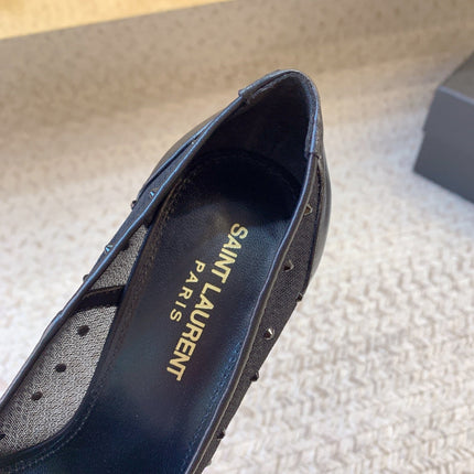 NORMA PUMPS IN BLACK MESH ATTACHED CRYSTALS