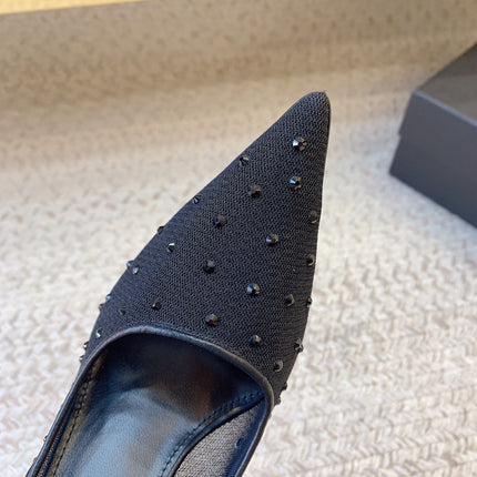 NORMA PUMPS IN BLACK MESH ATTACHED CRYSTALS