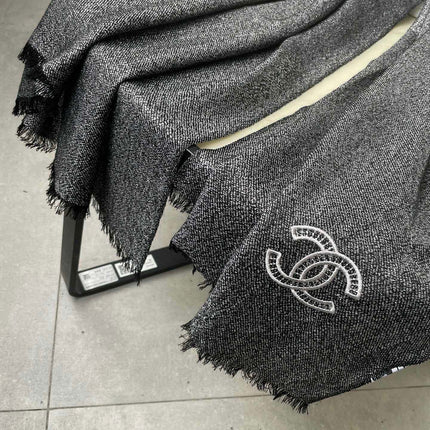 SCARF 210 CM IN BLACK CASHMERE  402208