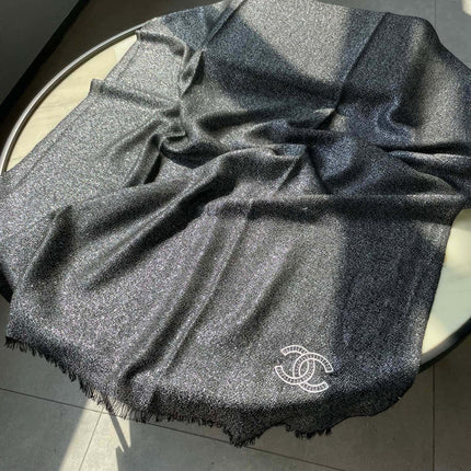 SCARF 210 CM IN BLACK CASHMERE  402208